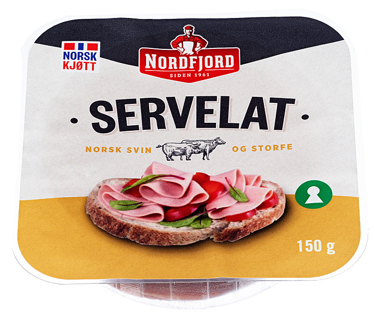 Servelat oppskåret stablepk.  150g