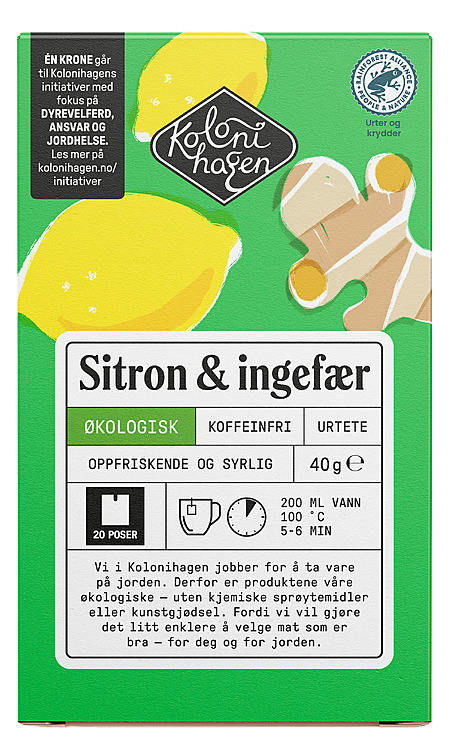 Te sitron & ingefær infusion  20bg