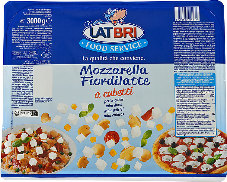 Mozzarella terninger  3kg