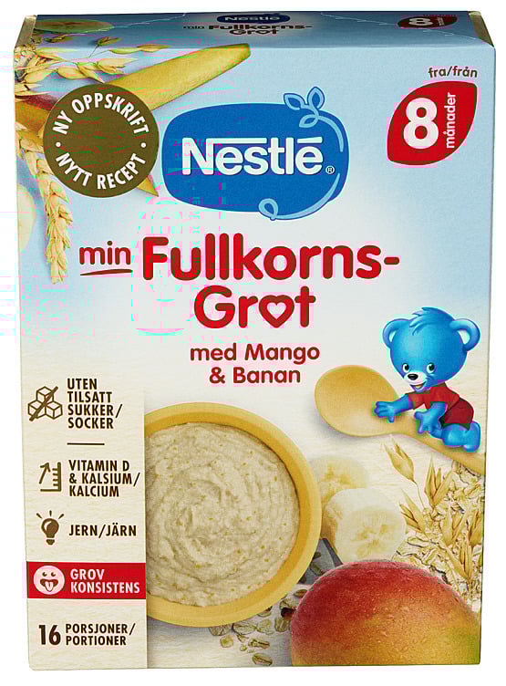 Min fullkornsgrøt mango banan 8m  410g