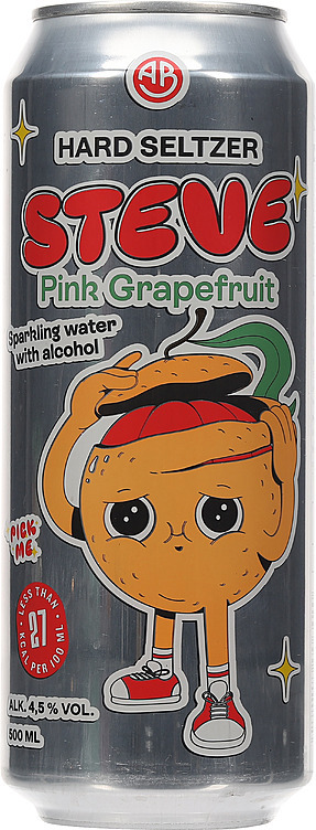 Steve hard seltzer pink grapefruit   4,5%   24x50cl