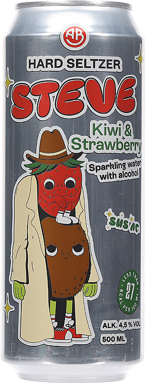Steve hard seltzer kiwi/strawberry   4,5%   24x50cl