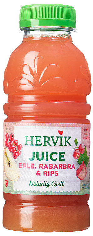 Hervik eple & rabarbrajus med jordbær  0,33l