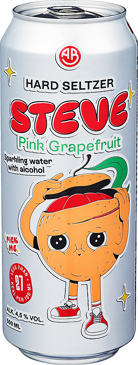 Steve hard seltzer pink grapefruit   4,5%   24x50cl