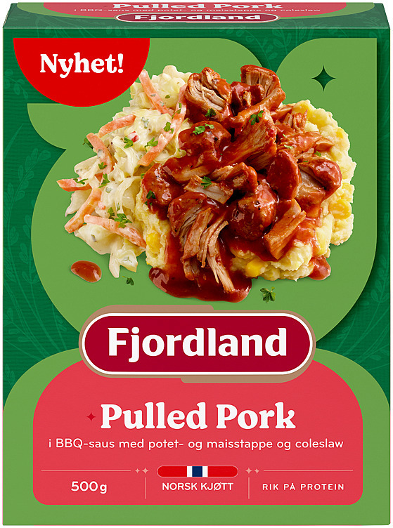 Pulled pork med potet- og maisstappe og coleslaw  500g