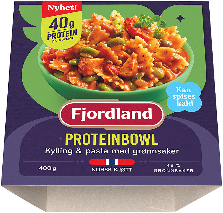 Proteinbowl kylling & pasta m/grønnsaker  400g