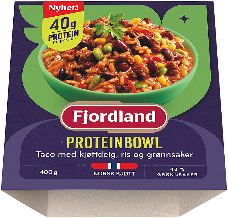 Proteinbowl taco m/kjøttdeig, ris & grønnsaker  400g