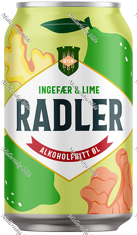 Aass uten radler ingefær & lime bx  24x33cl