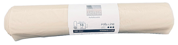 Avfallssekk klar 160l 76x130cm ekstra sterk 58,5my  10stk
