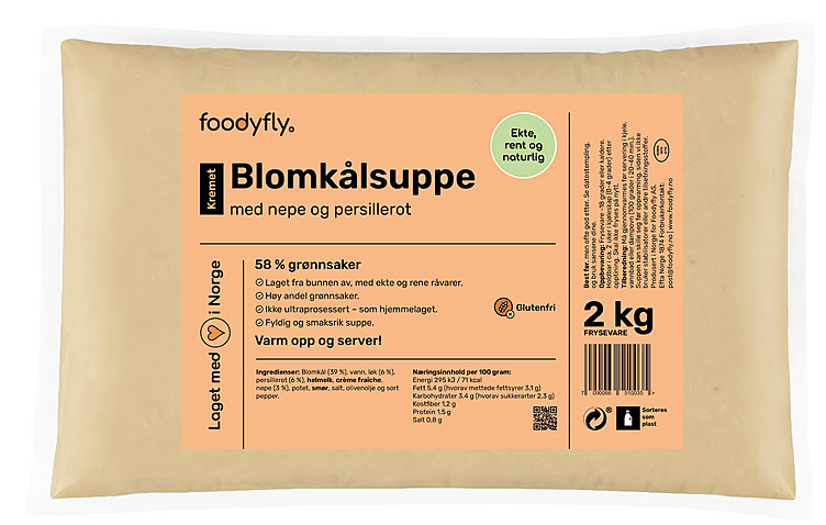 Blomkålsuppe kremet m/nepe og persillerot   2kg