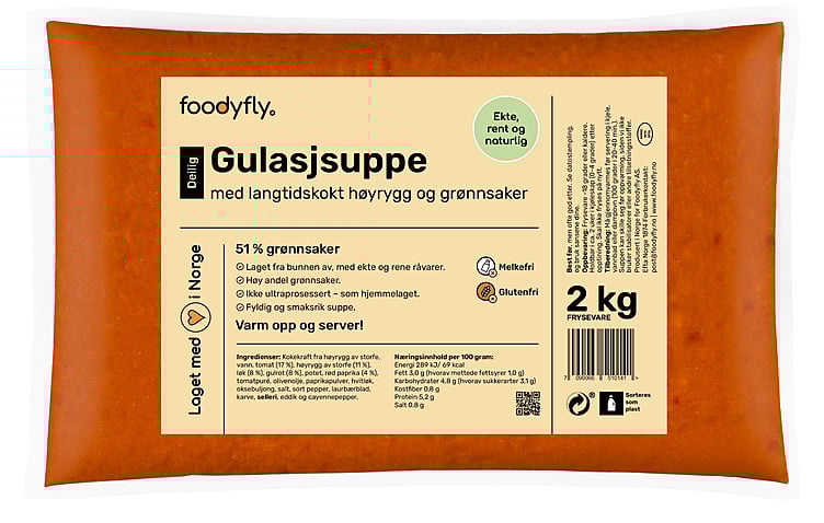Gulasjsuppe m/høyrygg og grønsaker  2kg