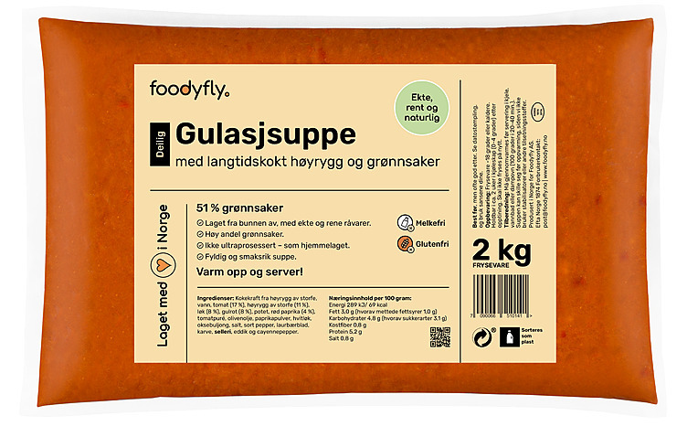 Gulasjsuppe m/høyrygg og grønsaker  2kg