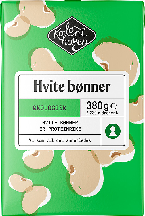 Hvite bønner store økol.  380g