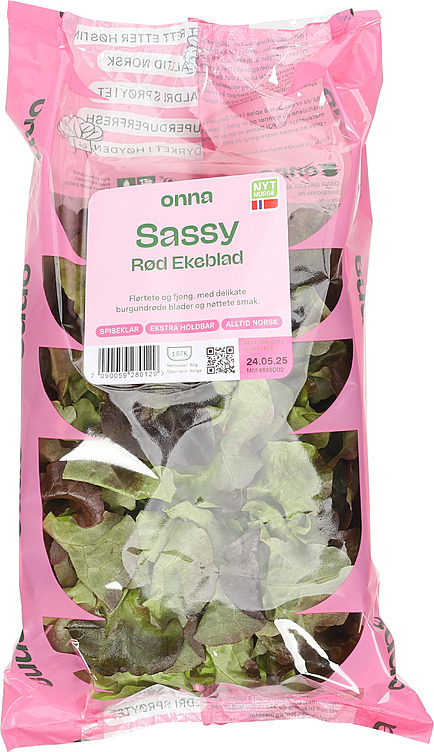 Sassy rød ekeblad spiseklar salat  90g