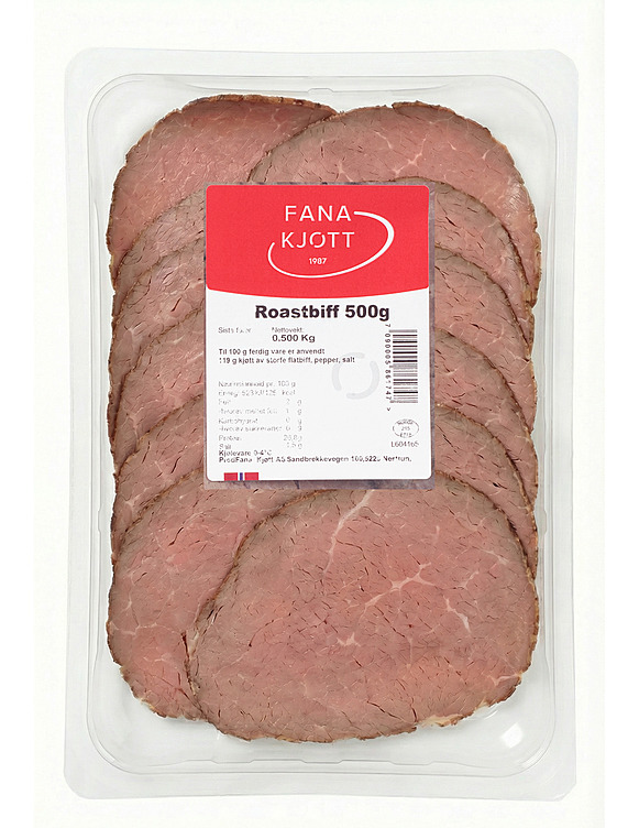 Roastbiff skivet stabel 500g