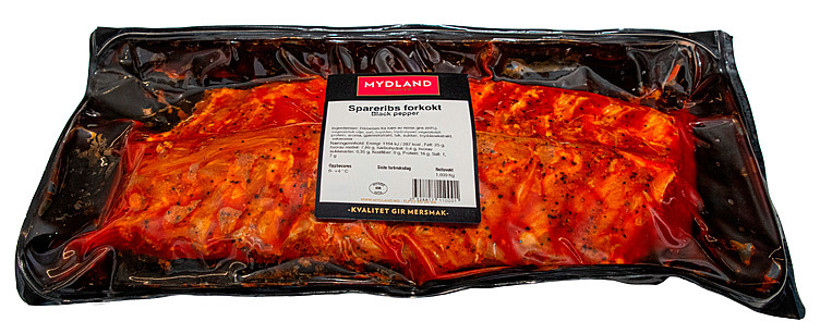 Spareribs forkokt black pepper   kg