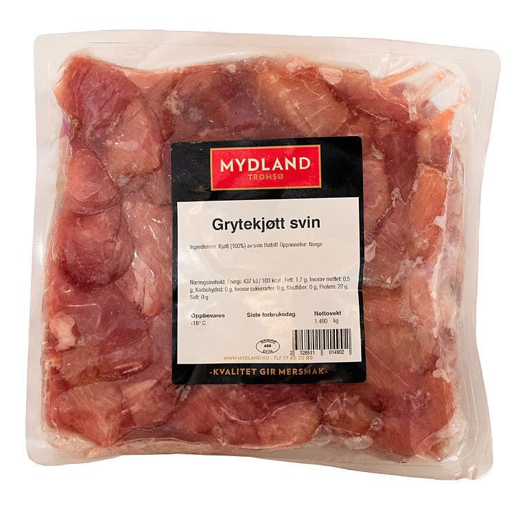 Svin grytekjøtt 21x20mm kart frys   kg