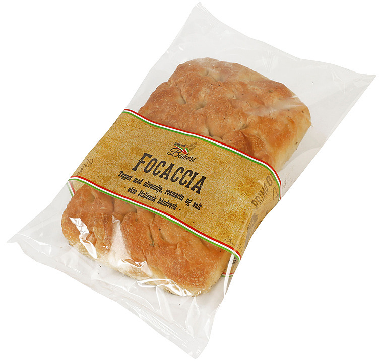Focaccia m/rosmarin og salt i folie  400g