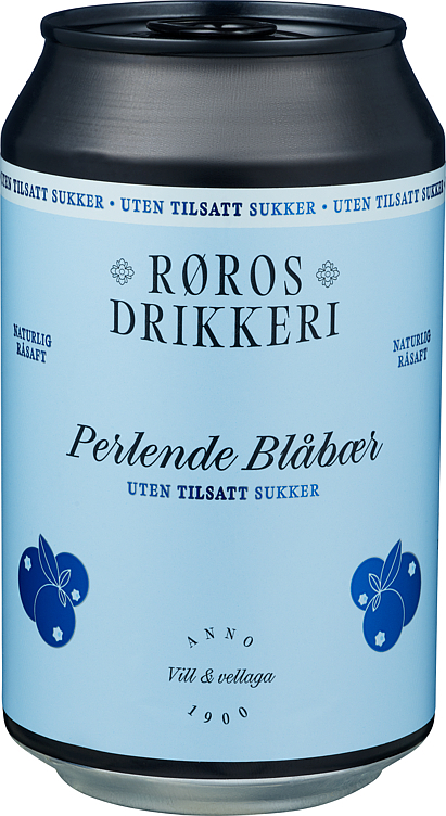 Røros perlende blåbær u/tilsatt sukker bx  24x33cl