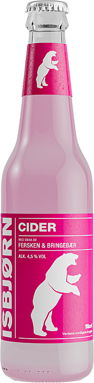Isbjørn cider fersken/bringebær fl 4,5%  24x33cl