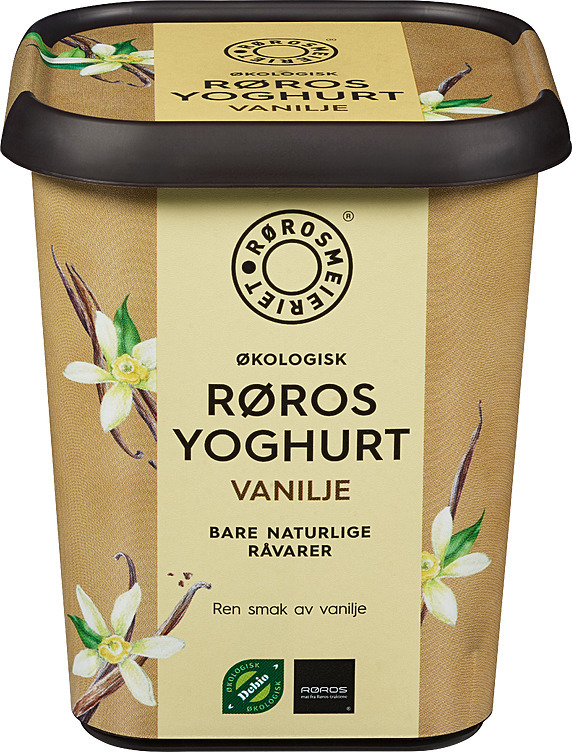 Røros yoghurt vanilje beger, økol.  500g