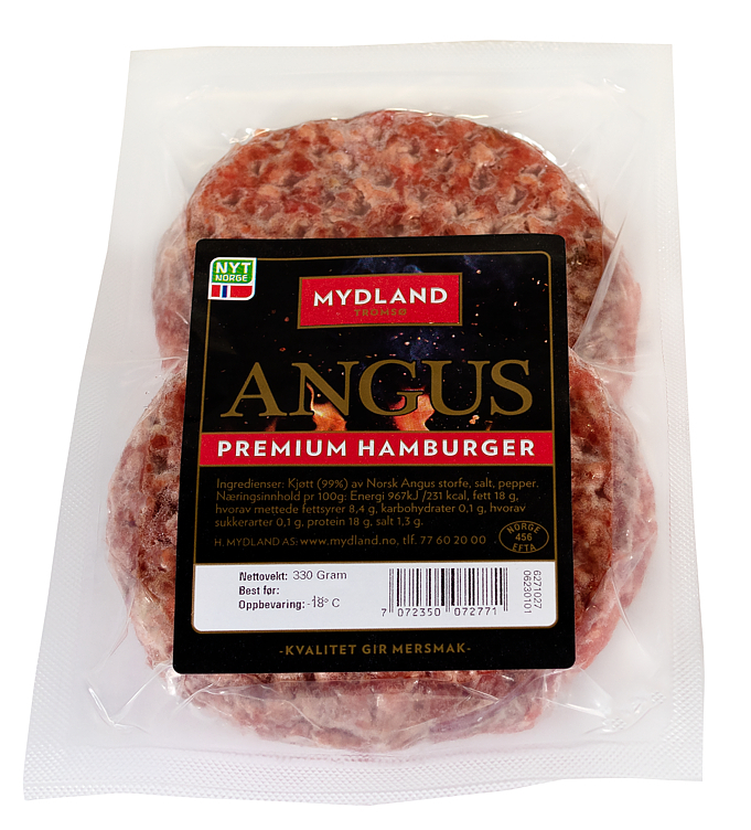Angus premium hamburger 2 x 165g frys   330g