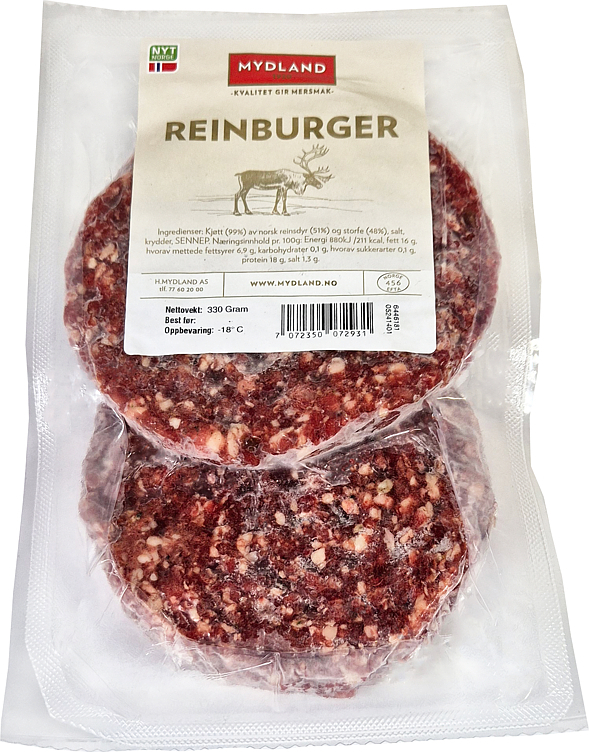 Reinsdyrburger 2 x 165g frys   330g