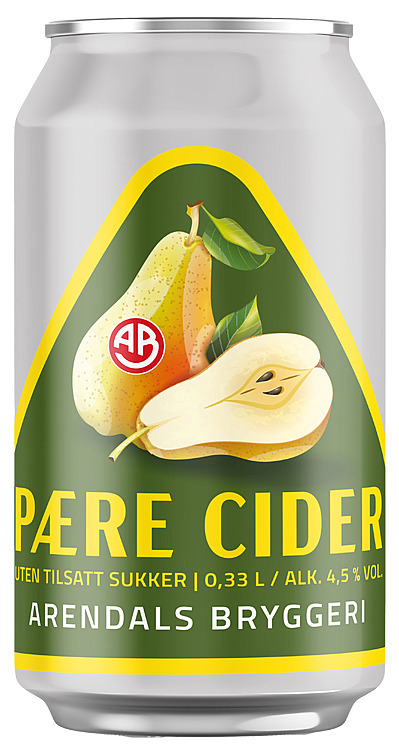 Arendals cider pære u/sukker   4,5%   24x33cl