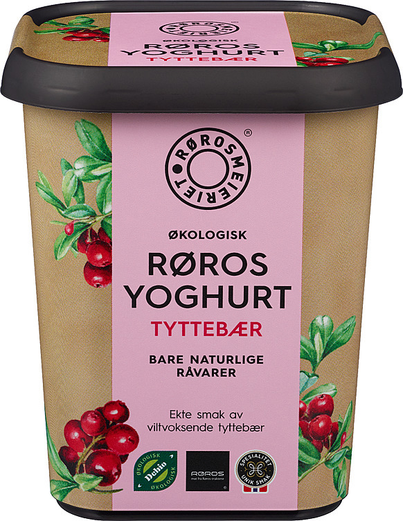 Røros yoghurt tyttebær beger, økol.  500g