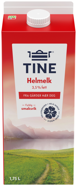 Tinemelk hel 3,5% fett   1,75l