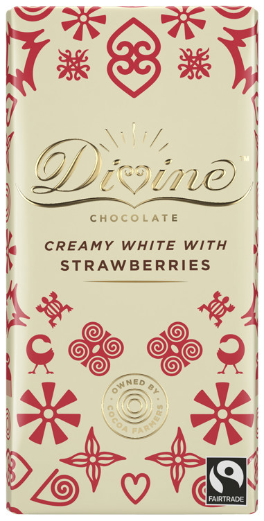 White chocolate with strawberries    90g