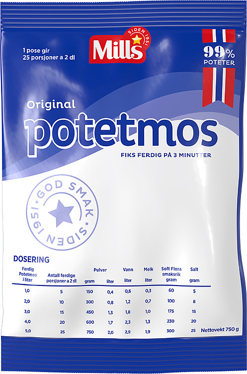 Potetmos,vanlig   750g