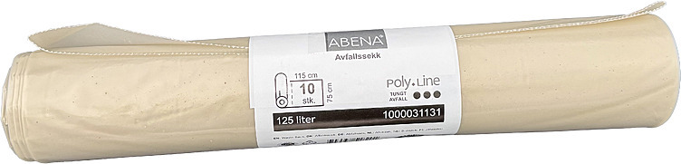 Avfallssekk klar 125l 75x115cm ekstra sterk  10stk
