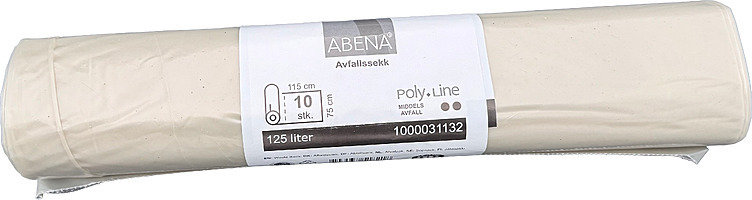 Avfallssekk klar 125l 75x115cm sterk  10stk