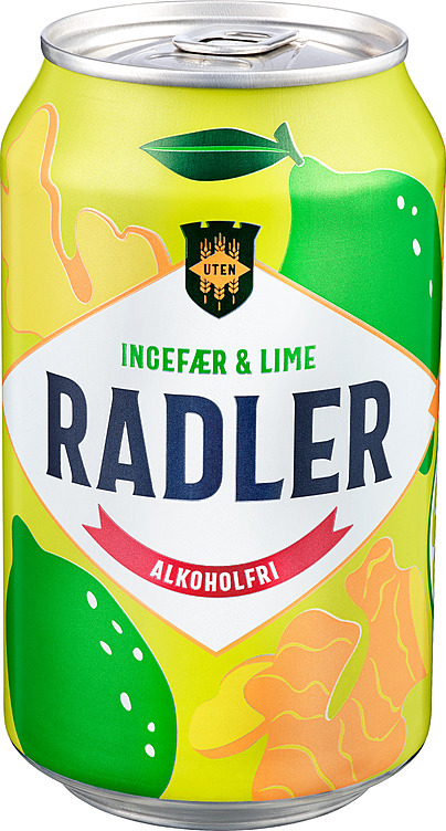 Aass uten radler ingefær & lime bx  24x33cl