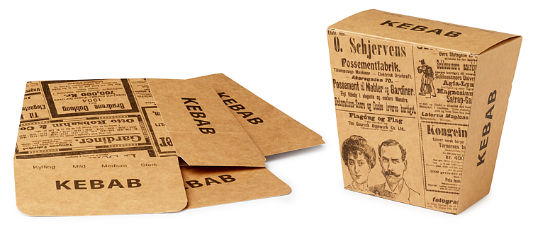 Kebabboks brun avistrykkk   250stk