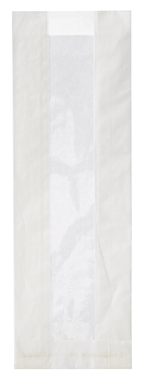 Baguettpose liten hvit m/vindu  120/55x340mm  1000stk