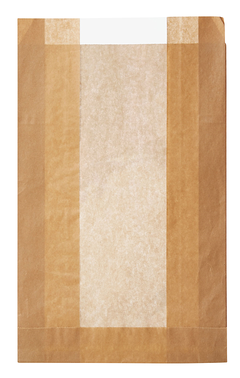 Bakepose brun 1kg m/vindu  155/45x230mm  1000stk