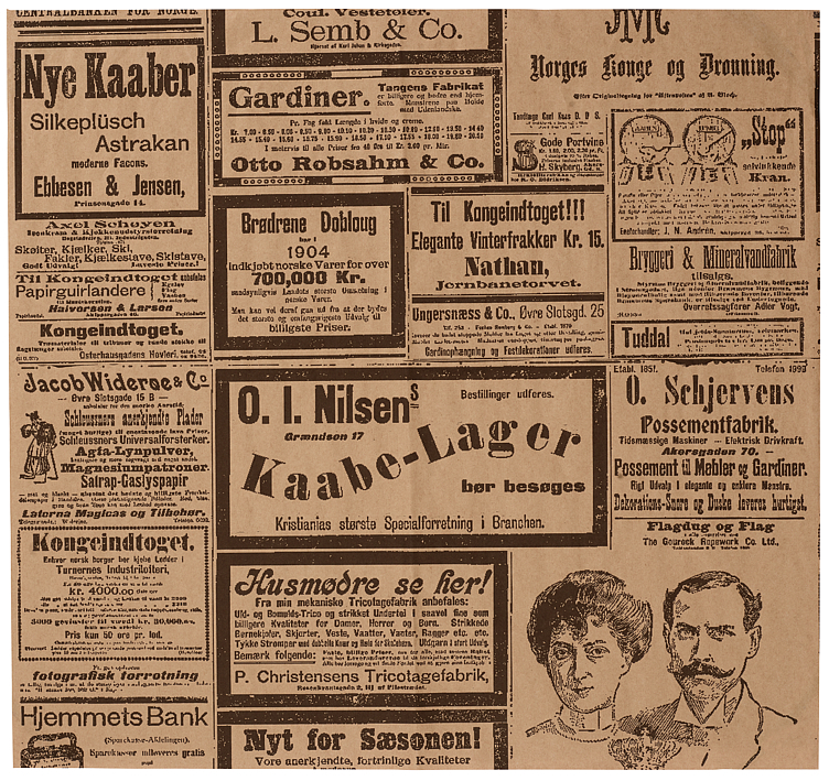 Wrapspapir brun pe avisstykk 375x400mm  1000stk