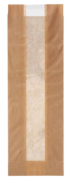 Baguettepose brun m/papirvindu  120/75x340mm  1000stk