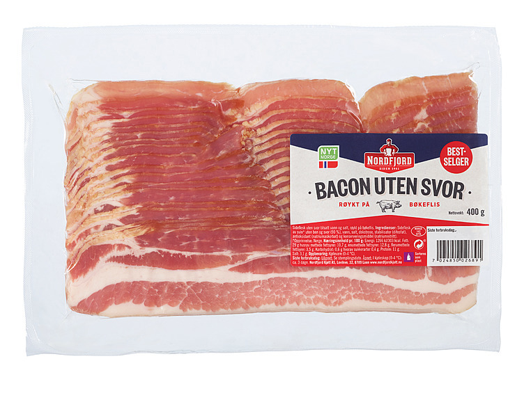 Bacon skivet u/svor 400g