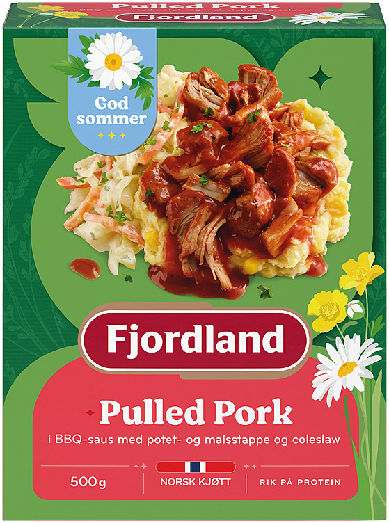 Pulled pork med potet- og maisstappe og coleslaw  500g