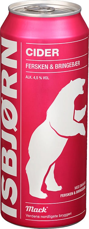Isbjørn cider peach/raspberry bx  4,5%  24x50cl