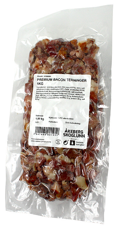 Premium bacon terninger  1kg