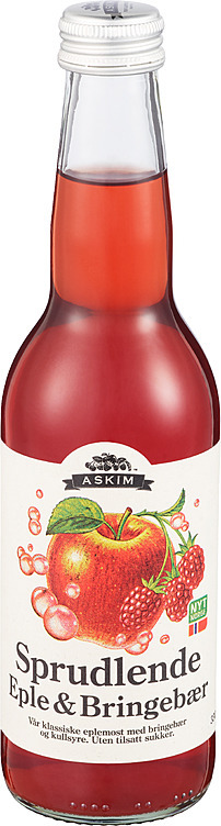 Sprudlende eple og bringebær  33cl