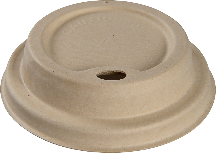 Drikkelokk ø8cm brun bagasse  50stk