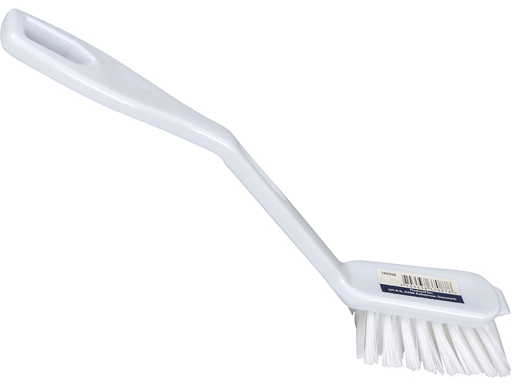 Oppvaskbørste 27cm hvit nylon/pp stive hår skrapekant  stk