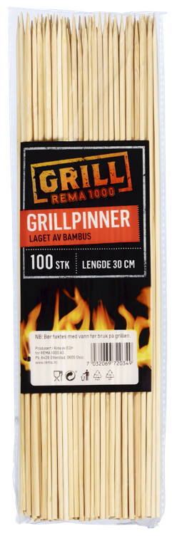 Grillpinner 30cm   100stk