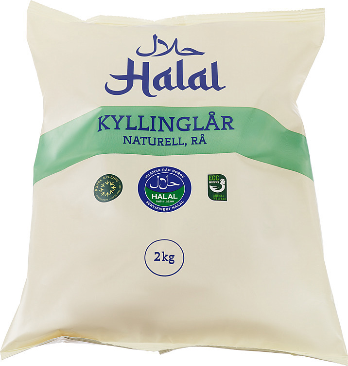 Halal rå kyllinglår  2kg