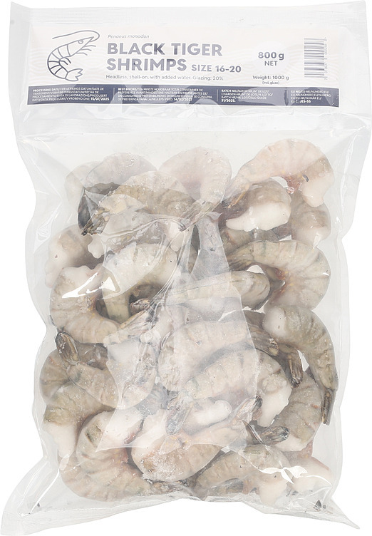 Black tiger scampi hlso ezp 16-20, 20% glasering  1kg